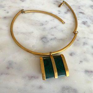 A Peace Treaty Green + Brass Necklace